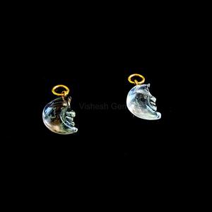 Pendentif demi-lune en quartz cristal naturel sculpté, plaqué or, argent sterling 925, breloque pour fabrication de bijoux DIY - Product Image 5