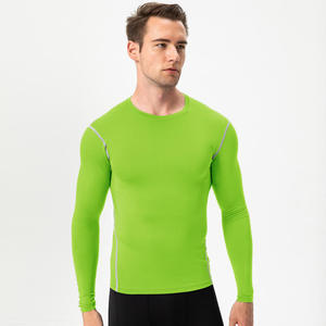 Vêtements de sport respirants pour hommes, manches courtes, haute élasticité, pour l'entraînement actif et le fitness estival - Product Image 2