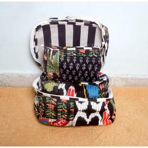 New Arrival Wholesale Handcrafted Tassel Printed Pure 100% Cotton Zipper Closure <b>Small</b> Eco-Friendly Cosmetic Organizer Bag - Product Image 4