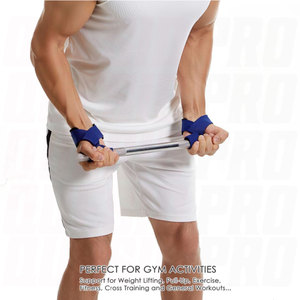 Custom Logo Heavy Duty Gym Training Wrist <b>Straps</b> Durable Cotton Leather Weightlifting Support Powerlifting Fitness Grip Bands - Product Image 2