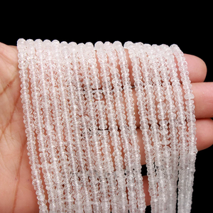 Excelente Topacio blanco claro facetado Rondelle cuentas Topacio blanco Natural facetado joyería hacer cuentas - Product Image 3