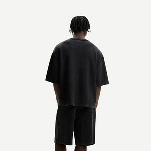 Distressed Men's Boxy T-shirts Acid Wash Oversized <b>Tshirt</b> Custom Cropped t Shirt Men - Product Image 4