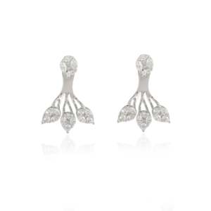 Pendientes de Oro Sólido de 18K con Diamantes Naturales en Corte Ilusión VVS1/VS1 - Product Image 4