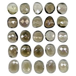 Quartz fumé naturel 14,5-16,5 mm, taille fantaisie rose à chevrons, pierres précieuses en vrac, vente en gros, pour la fabrication de bijoux - Product Image 2