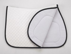 Sudadero Blanco para Doma Clásica con Ribete Negro, Ligero, de Algodón con Forro de Satén, para Montar a Caballo - Product Image 2