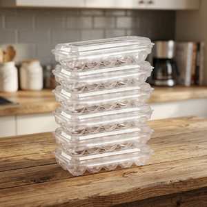 Stackable Clear Plastic <b>Egg</b> Container with Lid for Fridge Freshness Preservation Minimalist Design Rectangle Shape PP Material - Product Image 5