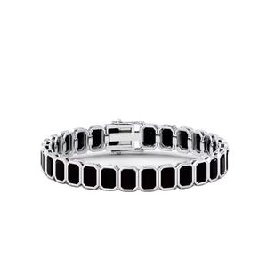 สร้อยข้อมือเทนนิสเพชร Moissanite สีดําตัดมรกตที่สวยงามปรับแต่งเครื่องประดับสร้อยข้อมือตัดไม่ซ้ําใครที่ดีที่สุดของขวัญที่ดีที่สุดสําหรับเธอ - Product Image 1