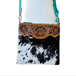 Bolso de hombro bohemio de cuero de vaca para mujer hecho a mano con cierre de cremallera duradero para uso diario y viajes todas las estaciones - Product Image 1