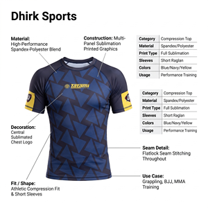 Nouveau T-shirt de compression à manches courtes pour homme, personnalisé, à séchage rapide, 200 GSM, coupe ajustée, pour MMA et grappling - Product Image 5