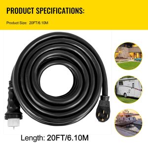 Cavo di Prolunga per Generatore Resistente da 20 Piedi, 50 Ampere, NEMA 14-50P SS2-50R CS6364 Twist Lock STW 6/3 + 8/1 AWG per Camper - Product Image 4