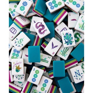 Jeu de Mahjong américain en acrylique, 160 tuiles gravées, pour soirée de jeu en famille, cadeau de vacances - Product Image 1