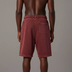 Pantalones Cortos Bermuda para Hombre, Color Granate, Poliéster/Algodón, Sólidos, Transpirables, Sostenibles, Hasta la Rodilla, con Logotipo Frontal Serigrafiado, Elásticos - Product Image 2