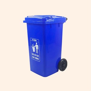 100L <b>Rectangle</b> Multicolor Rolling Waste <b>Bin</b> Flip Lid Outdoor Dust <b>Bin</b> Large Capacity Plastic Garbage Container Public Household - Product Image 4