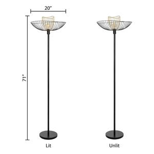 Lámpara de Pie de Latón Antiguo Vintage con Pantalla de Tambor Clásica para una Decoración Elegante - Product Image 4