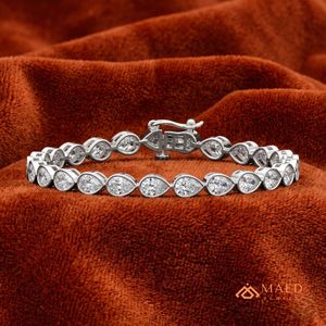 Bracelet tennis en argent sterling 925 avec moissanite taille poire et taille ronde pour femme, bijoux élégants et de luxe - Product Image 4