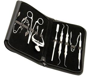 Instrumentos dentales Conejo y roedor 9 piezas con kit completo y bolsa negra, instrumentos de acero alemán, por Zarnab Surgical - Product Image 4