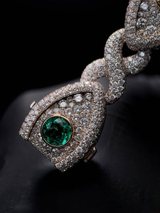 Premium Fully Iced Out Bracelet with Colorful Center Stones and Sparkling Rose Gold Luxury Jewelry Finish - Product Image 5