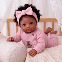 Poupées Reborn Babeside Jaden 17 pouces, poupées Reborn bébé fille afro-américaine, cheveux afro noirs, corps en tissu doux, nouvelle arrivée 2026