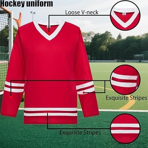 Premium Quality Sublimated Red and White Ice Hockey Jersey High Quality Plain Blank Ice Hockey Shirts for Unisex - Product Image 5