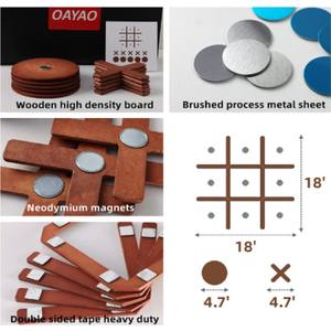 Jeu de société moderne en bois Tic Tac Toe, jeu de stratégie et de puzzle pour la décoration de la maison ou du bureau, grande taille, jouet de bureau en bois Noughts & Crosses, cadeau - Product Image 6