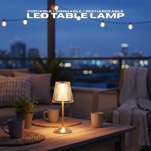 Rechargeable LED Table <b>Lamp</b> 2000mAh Battery Step less Dimming 3 Colour <b>Touch</b> Control USB-C Metal Glass Bedside <b>Lamp</b> for Home Bed - Product Image 5