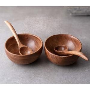 Bols en bois faits main sur mesure pour noix et snacks, ensemble de bols ronds au design vintage pour riz, soupes, sauces, fêtes et dîners - Product Image 1