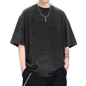 เสื้อยืดคอตตอนโอเวอร์ไซส์ลายโลโก้ Fly Fit แบบนูน สำหรับผู้ชาย สไตล์ลำลอง คอกลม แขนสั้น ผ้าเจอร์ซีย์แบบซักแล้ว รับผลิตแบบ OEM/ODM ตามสั่ง - Product Image 6