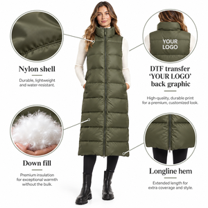 Women's Fashion Puffer <b>Vest</b> Winter Warm Waistcoat Private Label Brand Manufacturingpremium quality women puffer <b>vest</b> wholesale - Product Image 6