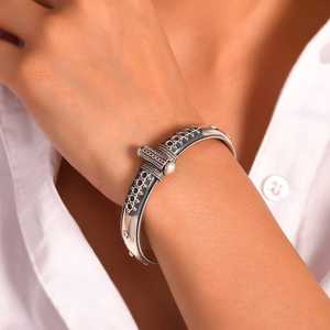 Meera Jaipur Bracelets vintage en argent 925 pour femmes, bijoux fins, dernier design, 43-48g, hindouisme - Product Image 2