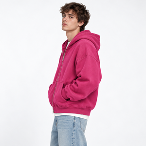 Heavyweight Cotton <b>Fleece</b> <b>Zipper</b> Hoodie Men Women Raglan Sleeve Sports Fall Winter OEM ODM Custom Logo <b>Zipper</b> Hoodies Factory - Product Image 2