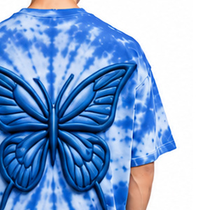 Mens Oversized <b>Tie</b> Dye <b>T</b> <b>Shirt</b> 100% Cotton Short Sleeve Crew Neck Back Applique Detail Streetwear Tee Wholesale Custom Suppliers - Product Image 5