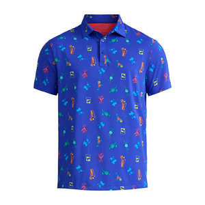 เสื้อโปโลพิมพ์ลายนามธรรมสีชมพูแบบกำหนดเองสำหรับผู้ชาย เสื้อโปโลกอล์ฟลำลองผ้าโพลีเอสเตอร์พรีเมียม ระบายอากาศได้ดี น้ำหนักเบา โรงงานรับผลิตแบบ OEM ODM - Product Image 3
