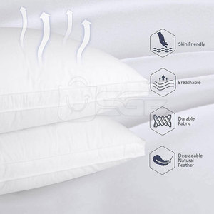 Oreiller moderne pour le cou, garni de coton biologique et de duvet, personnalisable, coussin de lit de haute qualité - Product Image 5
