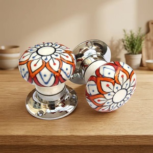 Vintage Beautiful MLH 108 <b>Door</b> Knobs Handle Hand-Painted Ceramic Mortice <b>Lock</b> Modern Style for Cabinets and Kitchen Drawers - Product Image 1