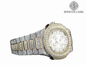 Relojes de Cuarzo con Incrustaciones de Diamantes Cultivados en Laboratorio, de Lujo, Nuevos, Fabricados en India, para Hombre, Disponibles para Exportación - Product Image 2