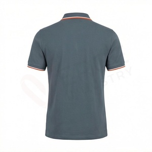 Polo piqué gris à manches courtes pour homme, design tricoté respirant, coupe classique, style décontracté - Product Image 2