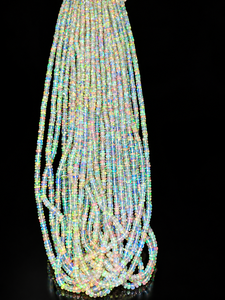 Perles rondes lisses en opale Welo d'Éthiopie naturelle, 3 mm, perles de pierres précieuses chatoyantes, brin de 15 pouces, pour la fabrication de bijoux, vente en gros, perles en vrac - Product Image 2
