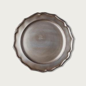 Assiette de service ronde en argent de 13 pouces de diamètre, assiettes et plats en métal pour servir les aliments, impression de logo personnalisée, assiette élégante, décoration de table - Product Image 4