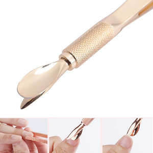 Outils de soin des ongles en acier inoxydable de qualité chirurgicale, double tête, double extrémité, réutilisables, couleur or rose, pour ongles en acrylique - Product Image 5