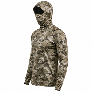 Sudadera con Capucha de Pesca de Manga Larga para Hombre, Camuflaje, Protección Anti-UV, Impresión por Sublimación, Spandex/Poliéster, Transpirable, UPF 50 - Product Image 4