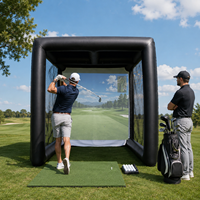 Tente de simulateur de golf gonflable personnalisée, enclos d'entraînement de golf commercial portable avec écran, OEM ODM, taille et logo personnalisés