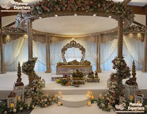 Mandap de Doble Poste para Jardín, Impresionante Mandap de Boda de Doble Poste, Maravilloso Mandap de Madera para Bodas Hindúes, EE. UU. - Product Image 5