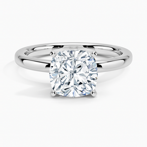 SOJ Ring 01 Classic Wedding Cushion Cut 925 Silver Rhodium Plated Big <b>Stone</b> Prong Set Solitaire Engagement Ring GRA Certified - Product Image 1