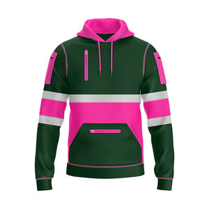 Sudadera con Capucha de Alta Visibilidad para Hombre, de Algodón, con Cinta Reflectante, Bolsillos con Cremallera Completa, Ropa de Trabajo para Guardias de Seguridad - Product Image 6