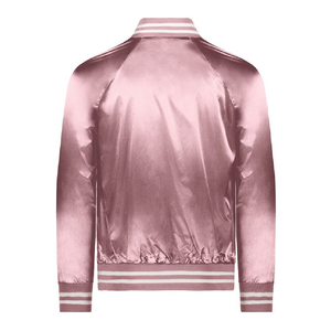 Blouson Bomber en Satin Soyeux 100% Polyester pour Homme, Hiver, Style Letterman Varsity, Conception OEM Personnalisée - Product Image 5