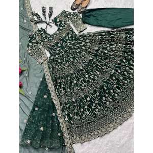 Magnifique robe Anarkali et pantalon avec dupatta fantaisie pour les occasions spéciales, vêtements indiens et pakistanais - Product Image 4