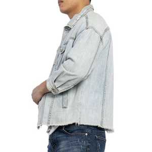 Heavyweight Cotton Blank <b>Men</b> <b>Jacket</b> Custom 3d Embossed Printing Logo Casual Jean <b>Jackets</b> For <b>Men</b> Essentials - Product Image 5