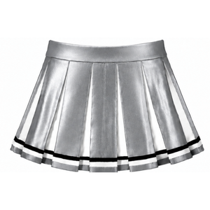Ensemble d'uniforme de cheerleading argenté, haut sans manches à col en V, jupe plissée, ensemble de vêtements de sport pour l'entraînement et les performances de danse d'équipe - Product Image 5