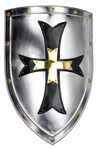 Escudo de Caballero Templario Medieval Hecho a Mano en Acero Pulido para Cosplay, Reenactamiento, Halloween, Día de San Valentín y Fiesta de Pascua - Product Image 4