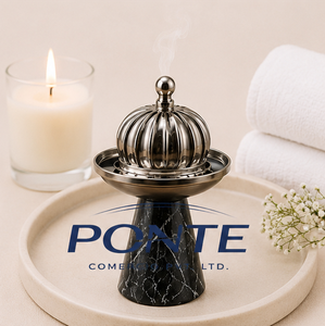 Factory Price Natural Marble and Brass Incense Burner Modern Round Bakhoor Holder for Home <b>Decor</b> Meditation & Office Fragrance - Product Image 4